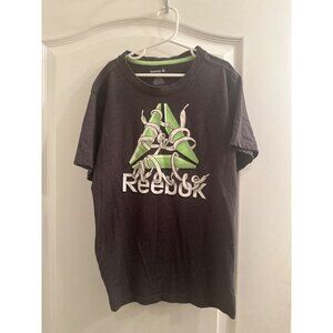 Reebok Boys Graphic T-Shirt Size 10/12 L/G/G Cotton Polyester Blend Charcoal & G